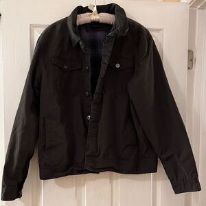 Men's Black Lined Dakota Grizzly Button Up Trucker Jacket